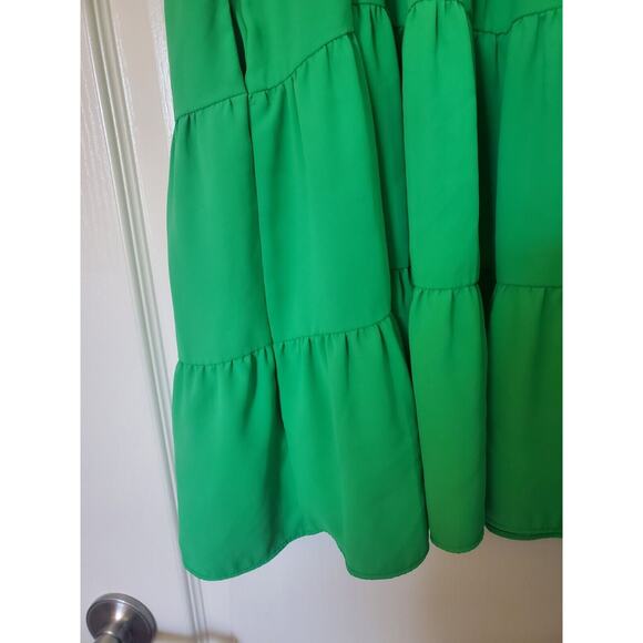 Amanda Uprichard Nicolia Grass Green Sleeveless Tiered Ruffle Mini Dress, Small - Picture 13 of 13